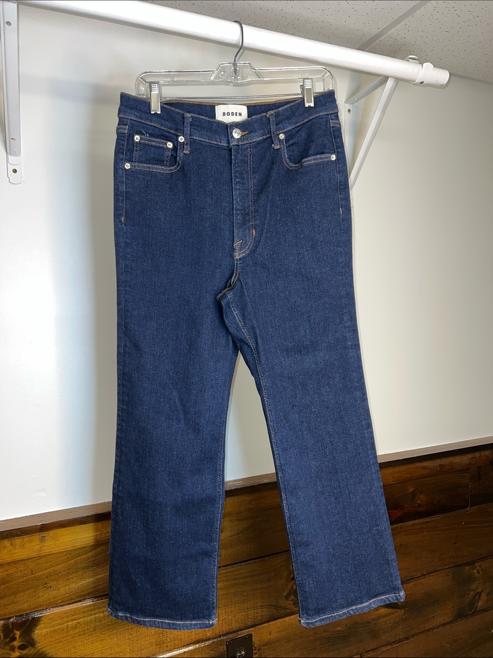 Boden Dark Wash High Rise True Straight Jeans- 10P